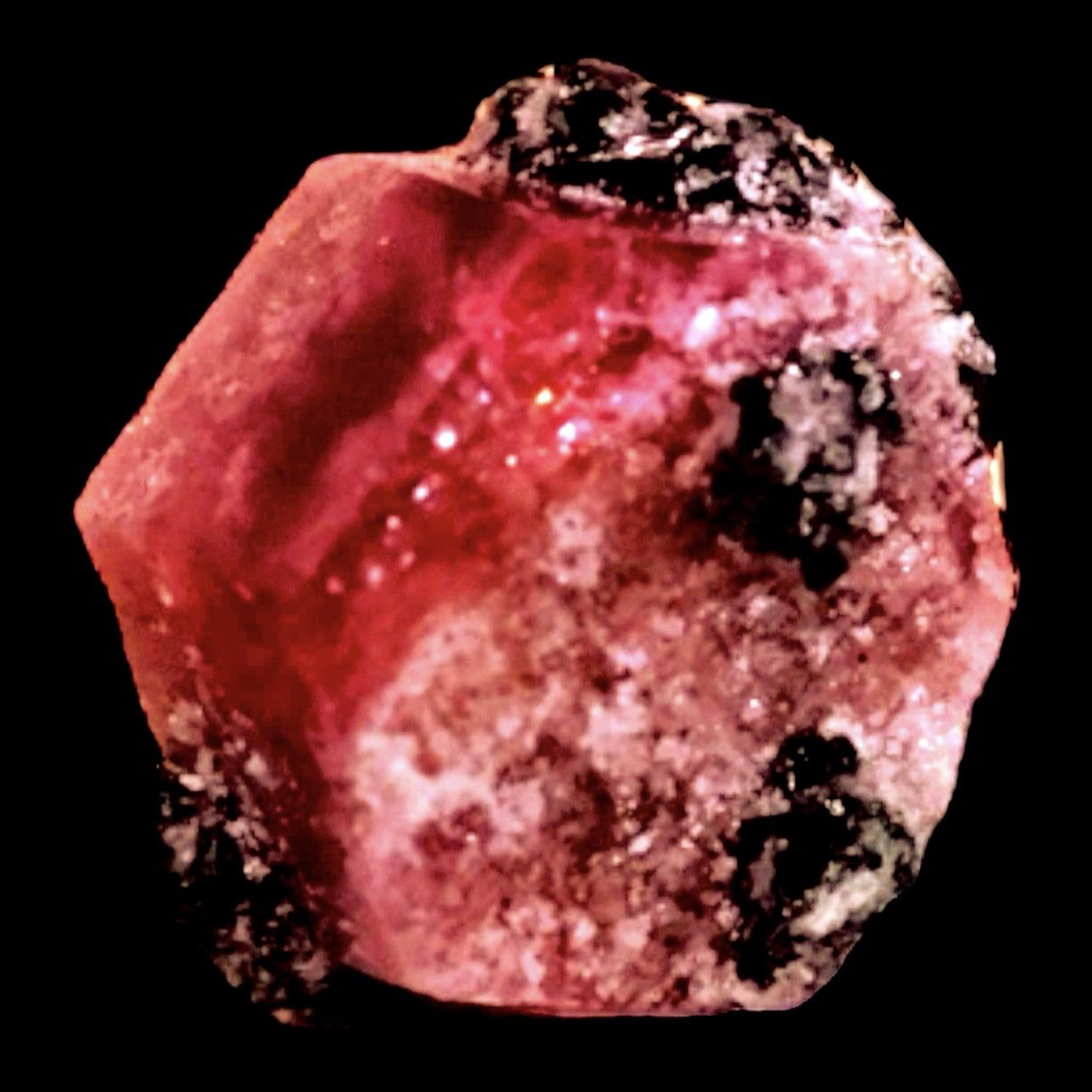 Red beryl crystal with bixbyite inclusions from utah natural red beryl specimen for collectors home decor mineral and crystal display