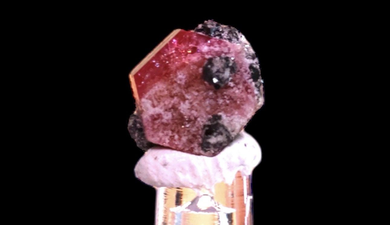 Red beryl crystal with bixbyite inclusions from utah natural red beryl specimen for collectors home decor mineral and crystal display - Image 3