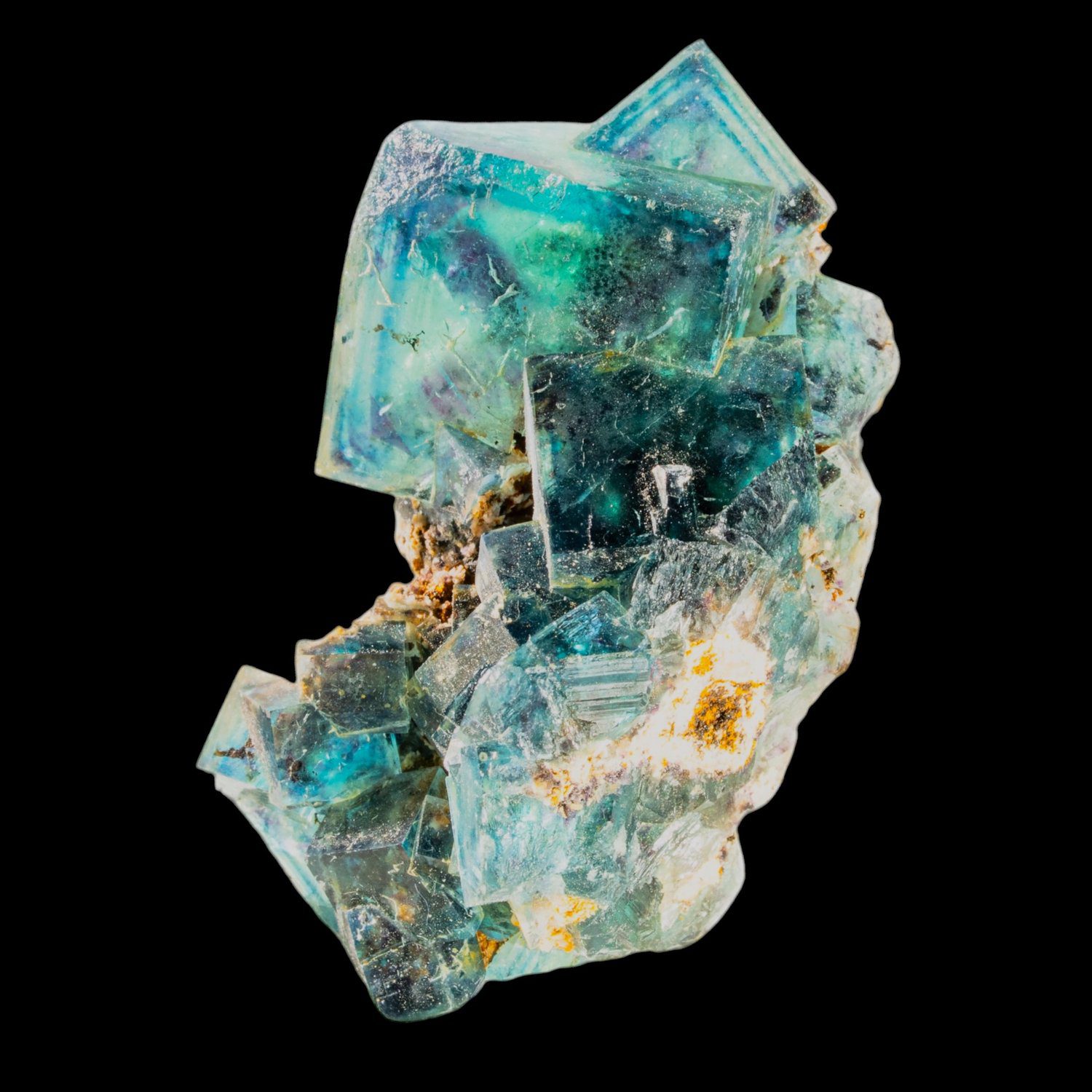 Fluorite Crystal Cluster, Blue Teal Cubic Crystals, Butterfly Pocket, Okorusu Mine Namibia, Natural Mineral Specimen - Image 2