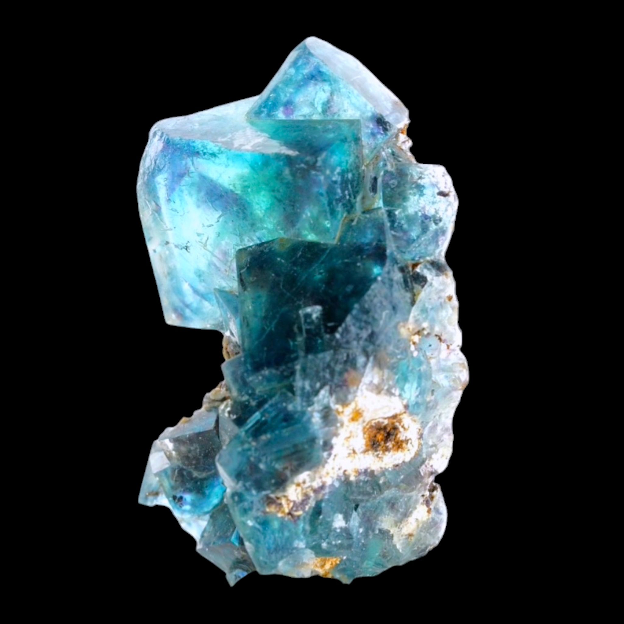 Fluorite Crystal Cluster, Blue Teal Cubic Crystals, Butterfly Pocket, Okorusu Mine Namibia, Natural Mineral Specimen - Image 4