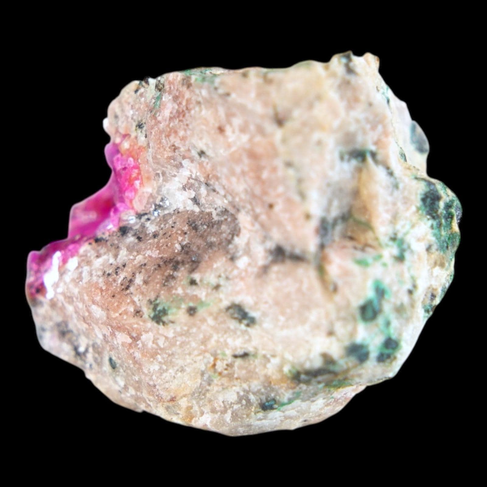Cobaltoan dolomite crystal, vivid pink dolomite with malachite, natural mineral specimen from kipushi, collector crystal - Image 5
