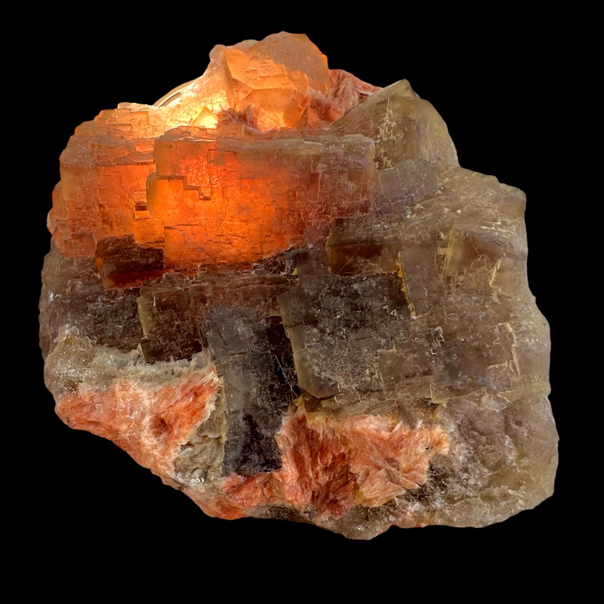 Fluorite crystal, moroccan fluorite with baryte, large cubic fluorite cluster, natural mineral specimen, collector crystal, cabinet size - Image 2