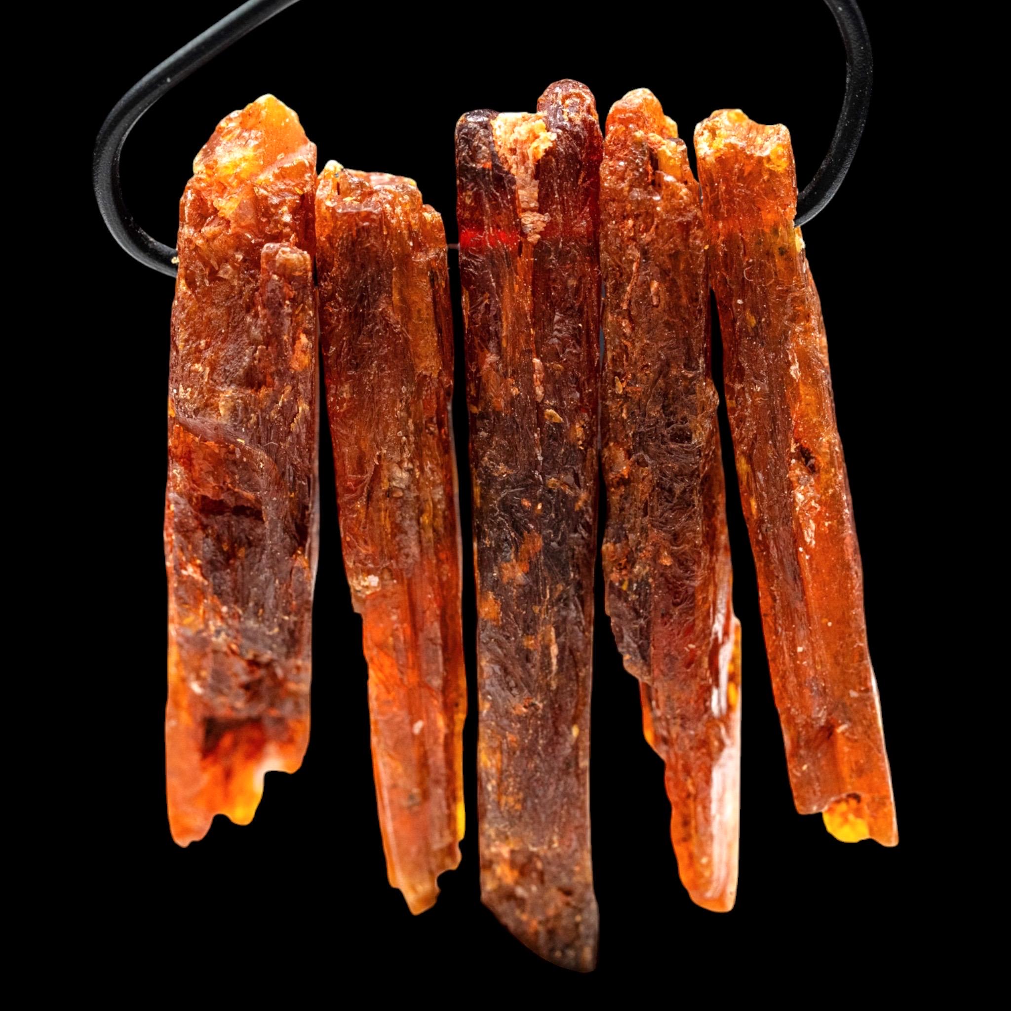 Orange Kyanite Blades, Natural Orange Kyanite Crystals, Raw Kyanite for Jewellery Making, Tanzania Kyanite, Set of Five - Image 3