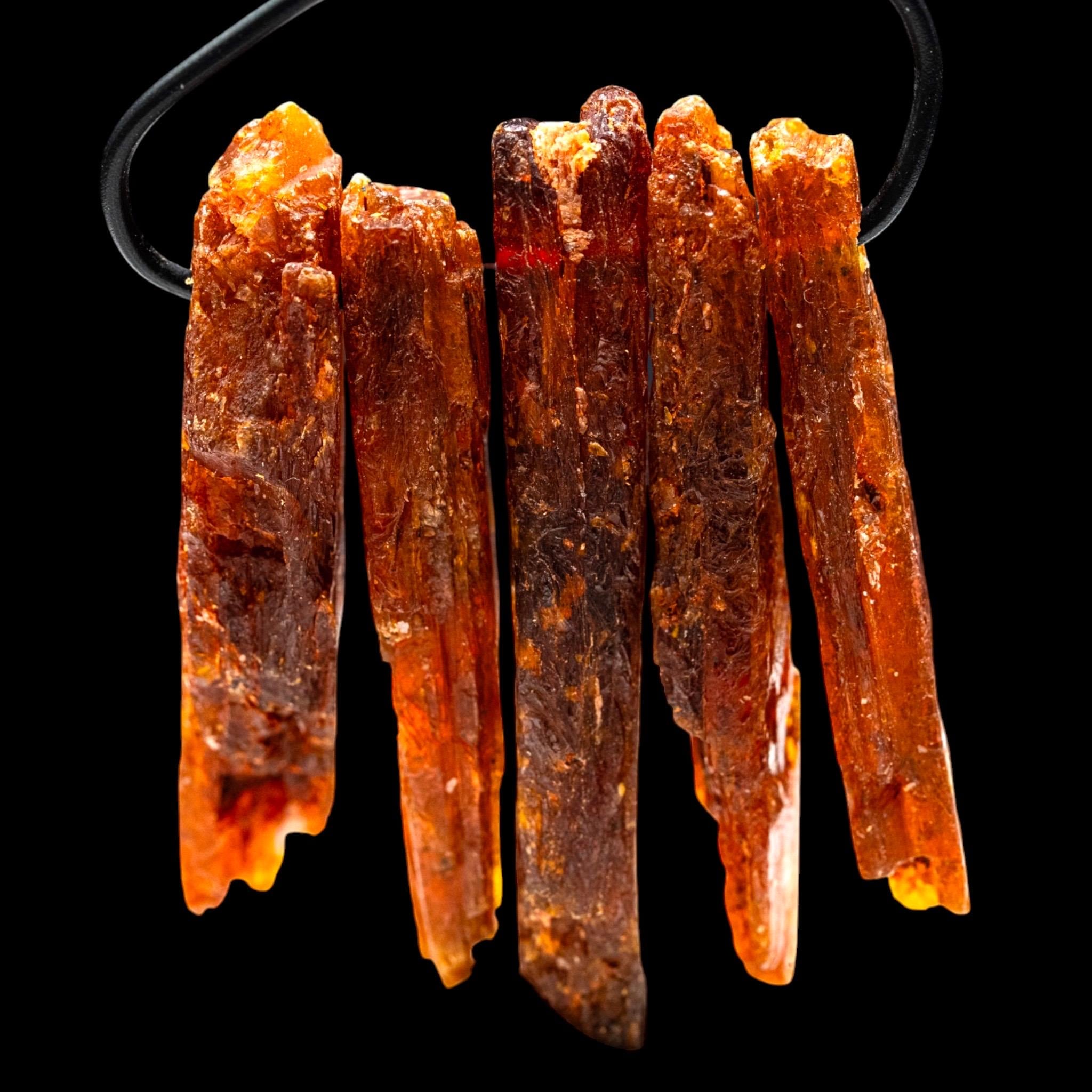 Orange Kyanite Blades, Natural Orange Kyanite Crystals, Raw Kyanite for Jewellery Making, Tanzania Kyanite, Set of Five - Image 4