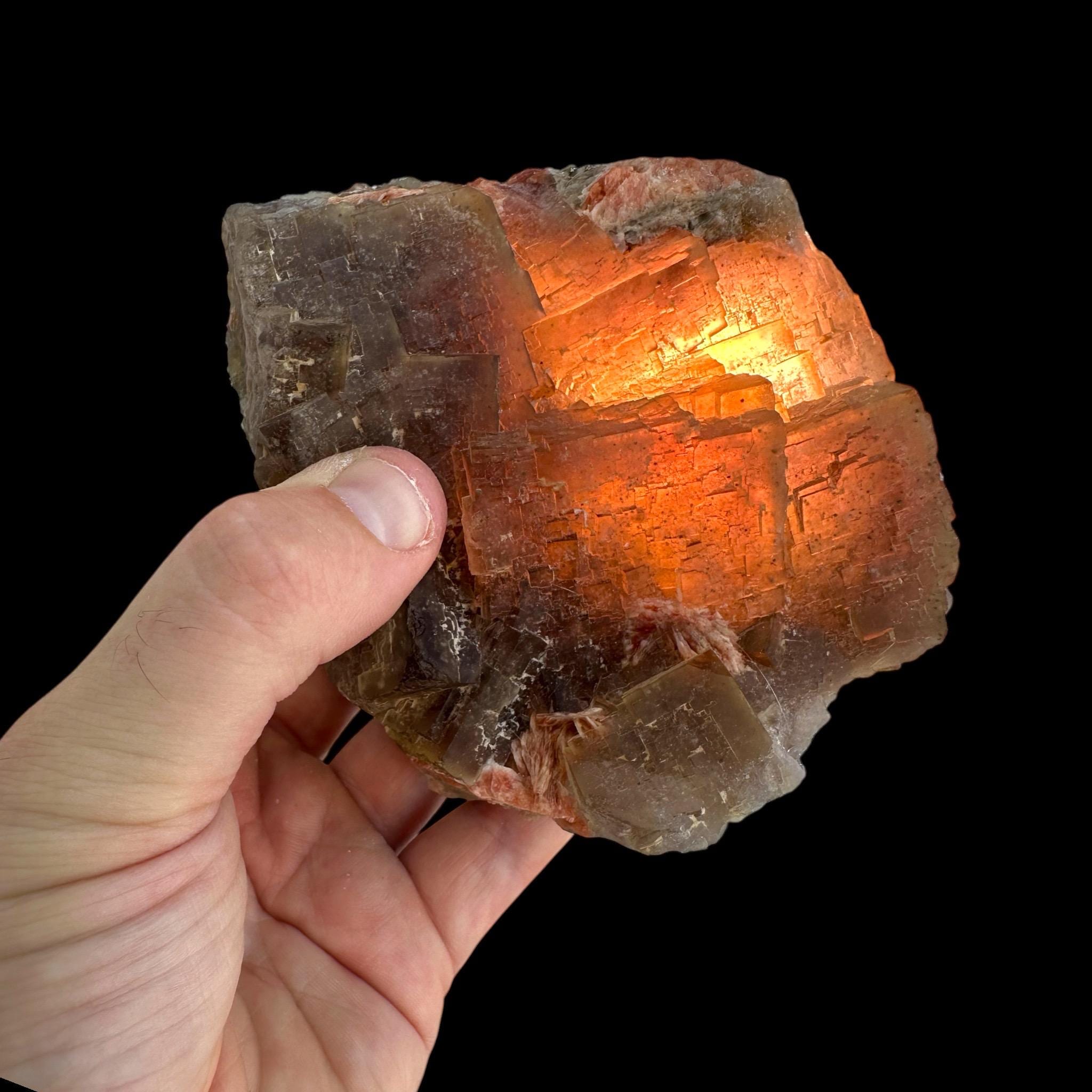 Fluorite crystal, moroccan fluorite with baryte, large cubic fluorite cluster, natural mineral specimen, collector crystal, cabinet size - Image 7