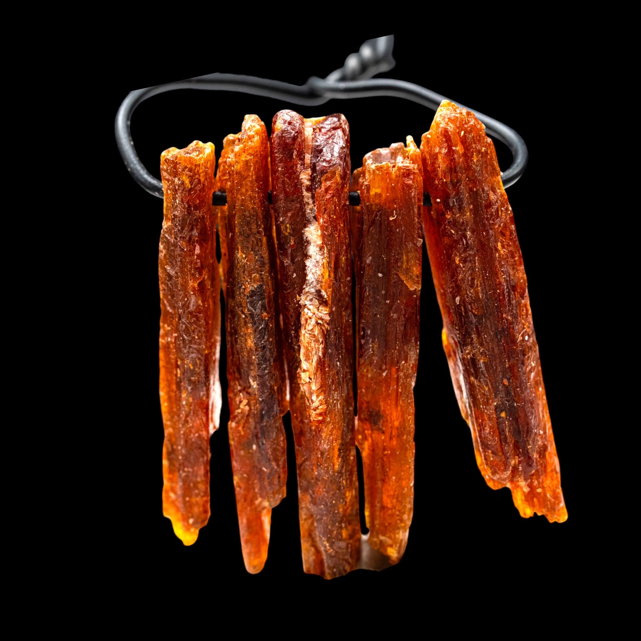 Orange Kyanite Blades, Natural Orange Kyanite Crystals, Raw Kyanite for Jewellery Making, Tanzania Kyanite, Set of Five - Image 6