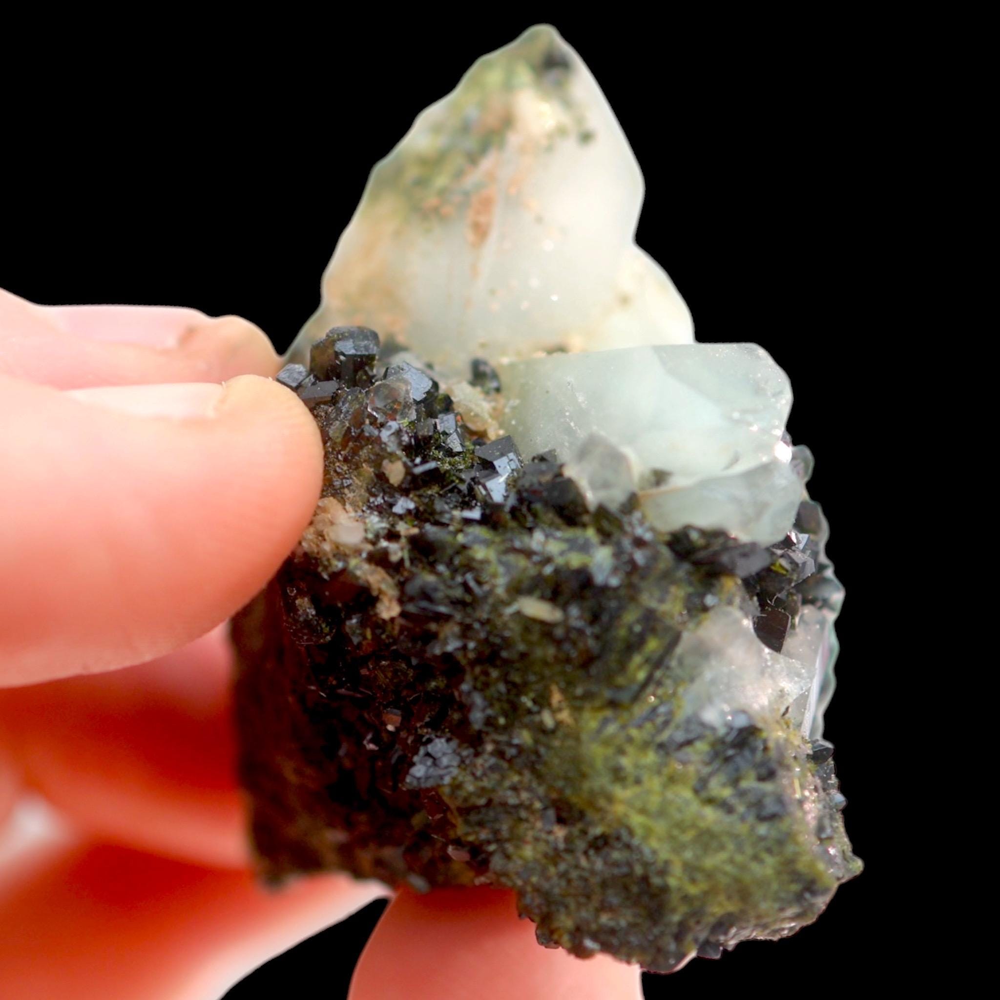 Epidote with Quartz, Hakkari Turkey, Dark Green Epidote Crystal, Turkish Epidote, Mineral Specimen - Image 3