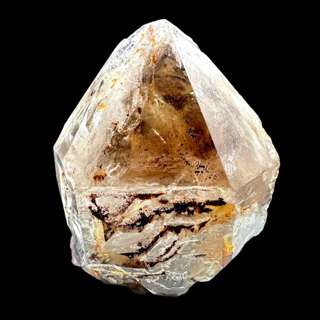 Double Enhydro Quartz, Moving Bubble, Skeletal Elestial Jacare Mineral Specimen, Minas Gerais Brazil