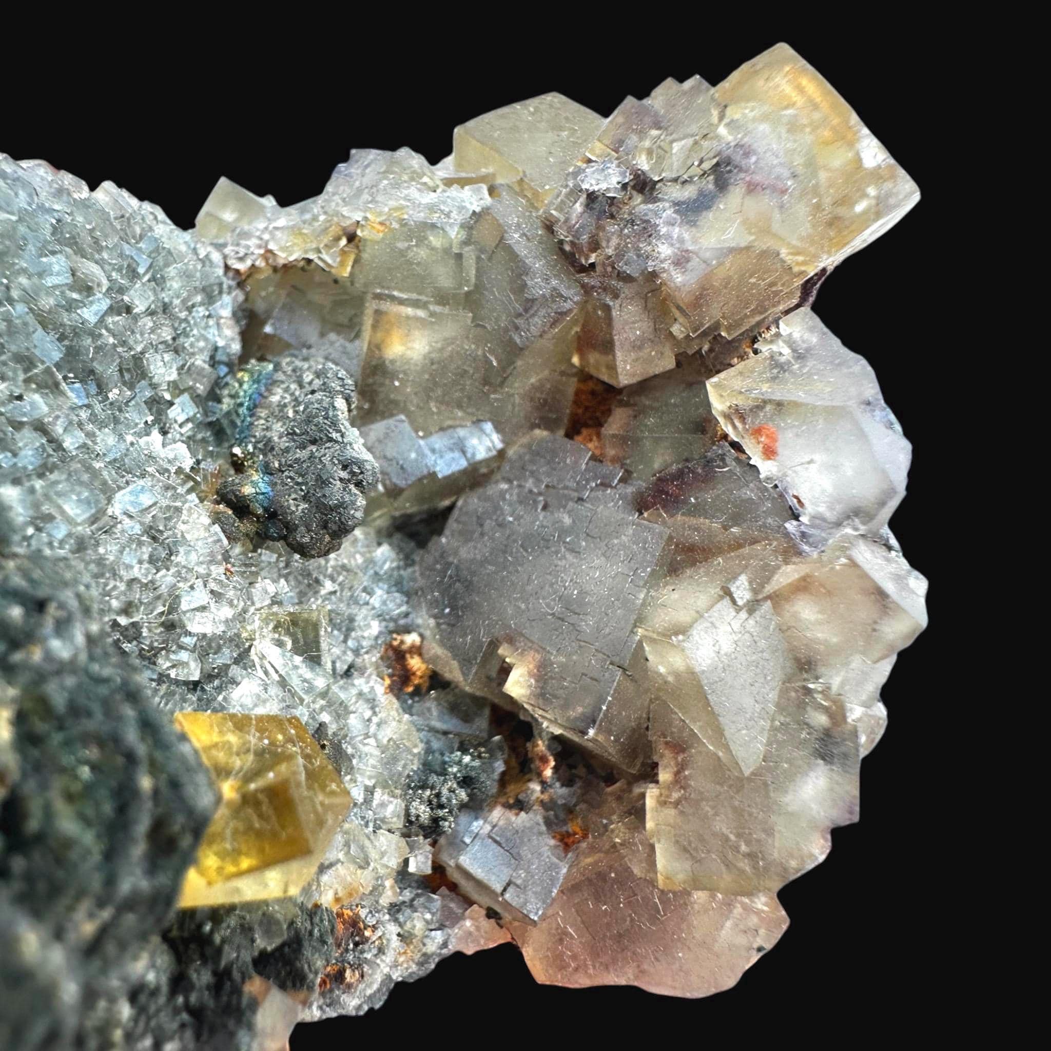 Yellow fluorite crystal cluster, moroccan fluorite, cubic fluorite on matrix, raw fluorite mineral specimen, raw natural crystal specimen - Image 5