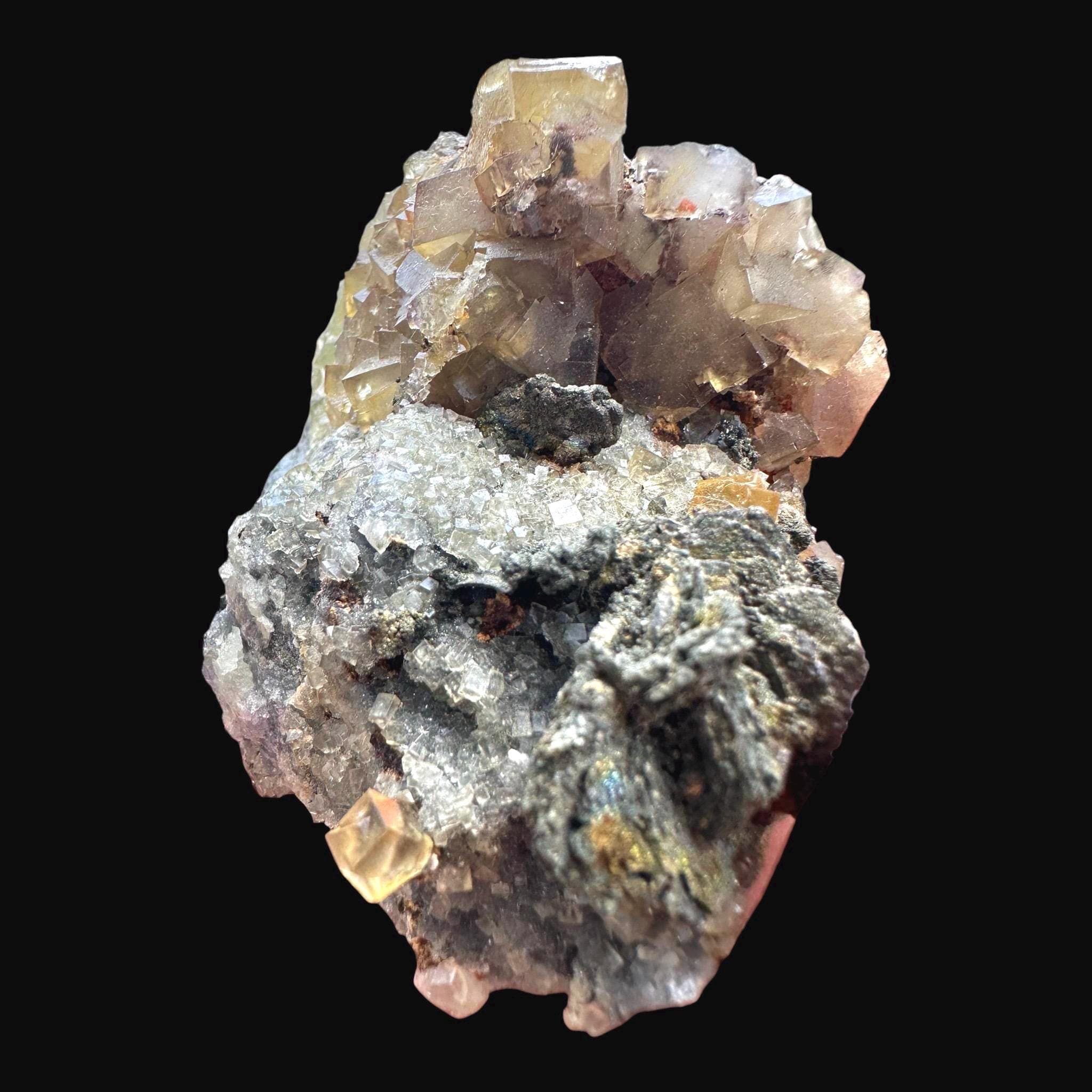 Yellow fluorite crystal cluster, moroccan fluorite, cubic fluorite on matrix, raw fluorite mineral specimen, raw natural crystal specimen - Image 7