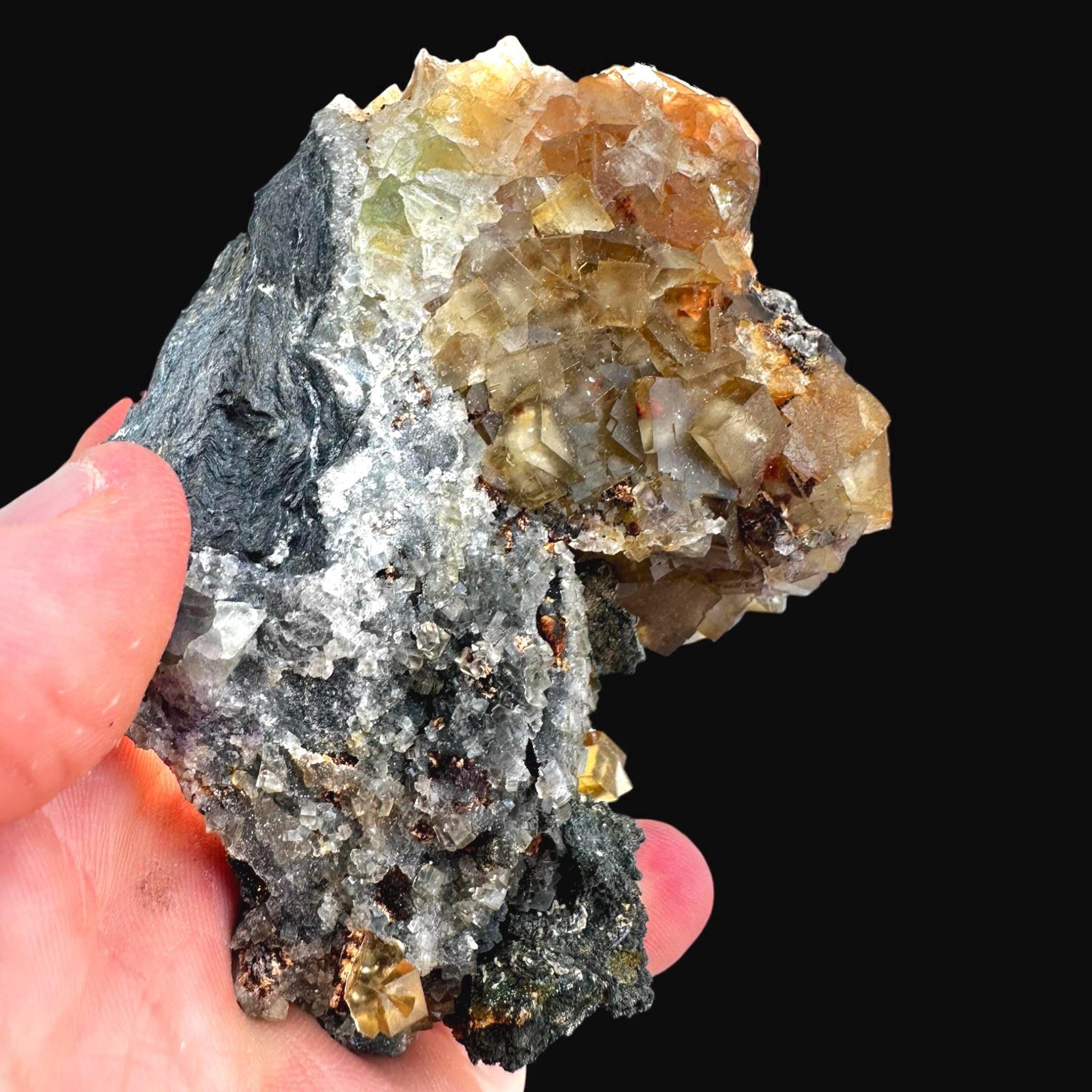 Yellow fluorite crystal cluster, moroccan fluorite, cubic fluorite on matrix, raw fluorite mineral specimen, raw natural crystal specimen - Image 11
