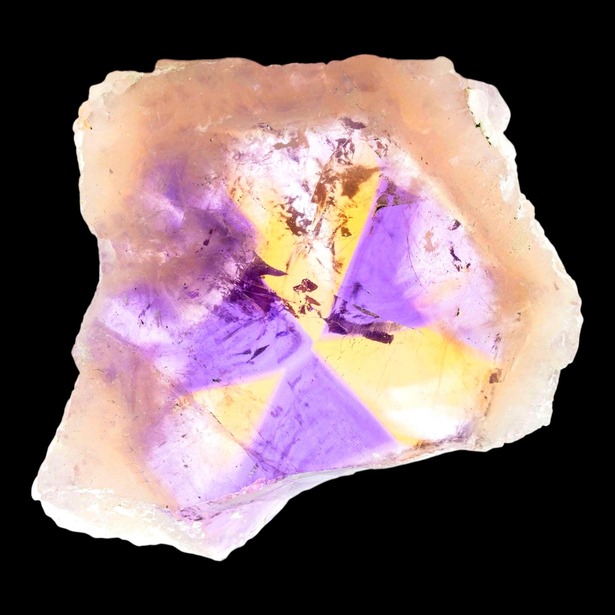 Ametrine crystal slice, polished Ametrine slab, natural Bolivian Ametrine, collector mineral specimen, Anahí Mine Bolivia