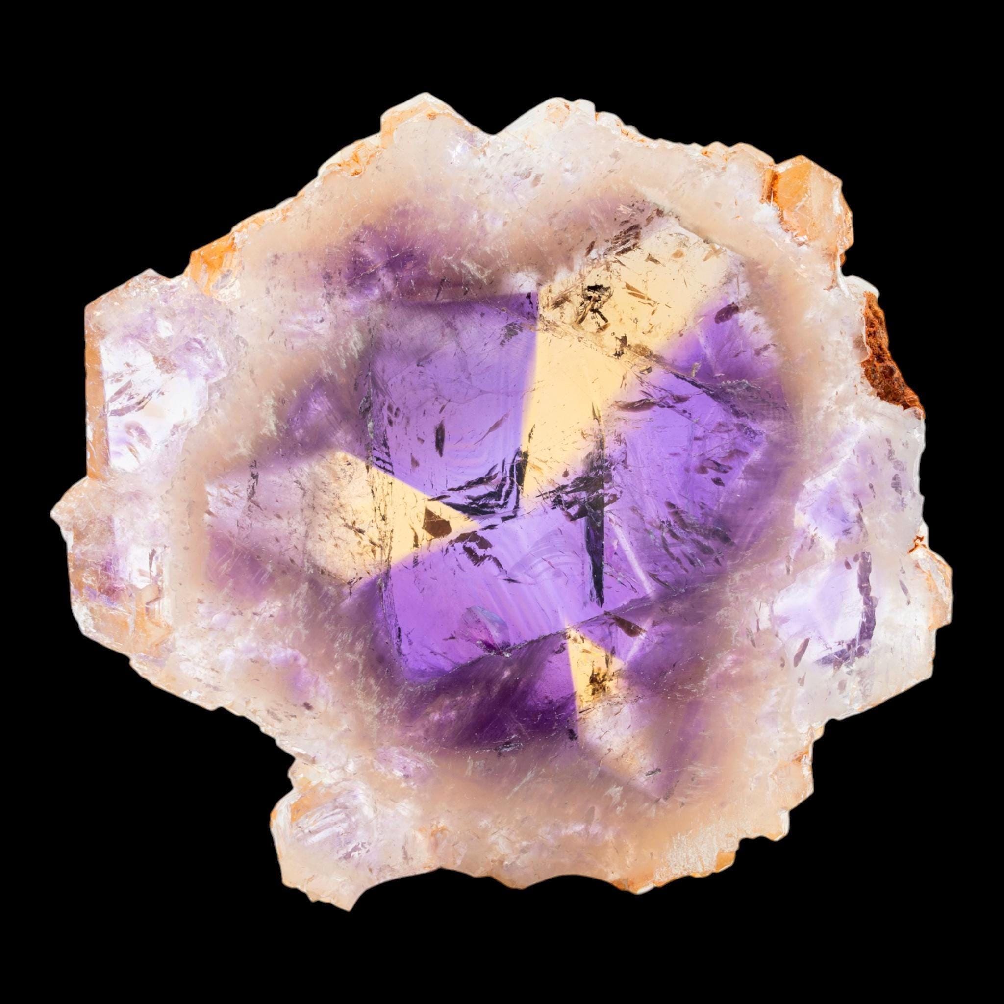 Ametrine Crystal, Large Polished Ametrine Slice, Natural Bolivian Ametrine, Anahí Mine Mineral Specimen - Image 3