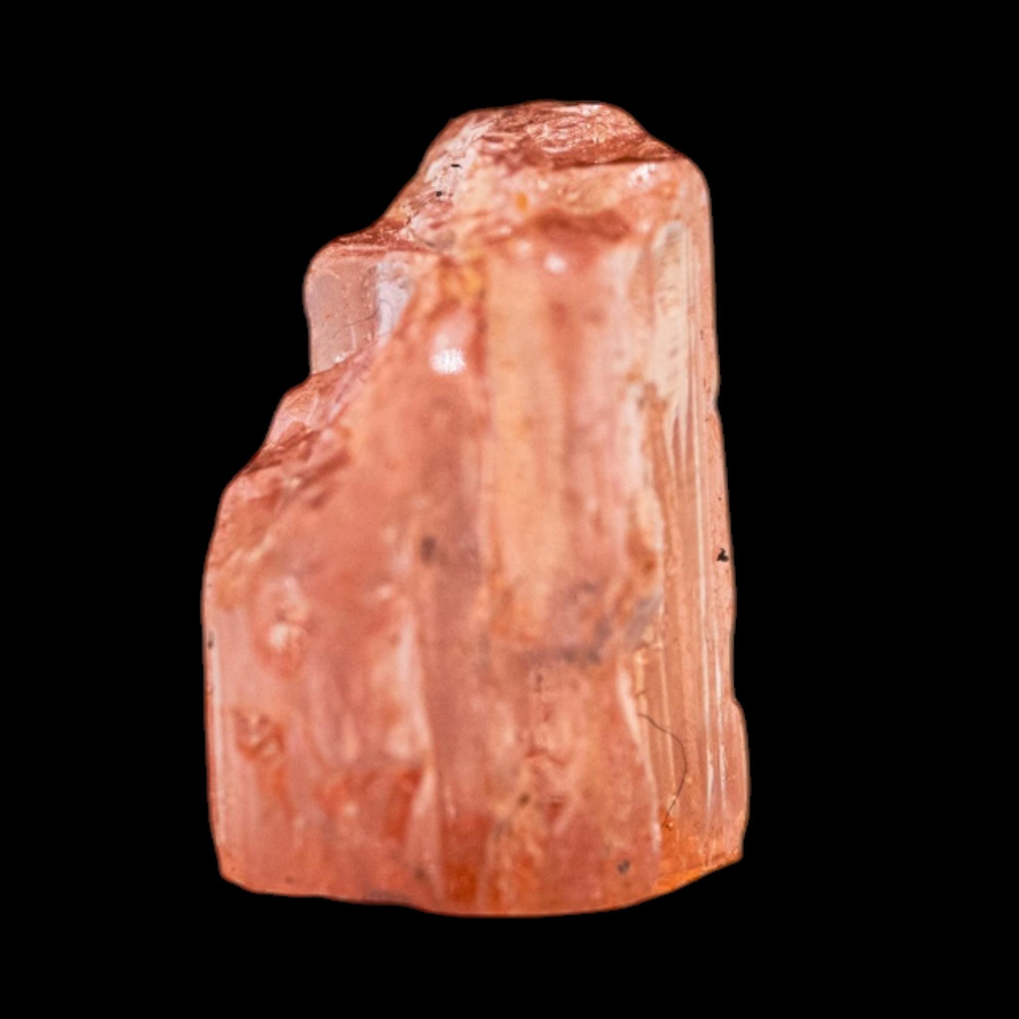 Pink peach imperial topaz crystal, raw pink topaz specimen, ouro preto brazil, natural mineral specimen
