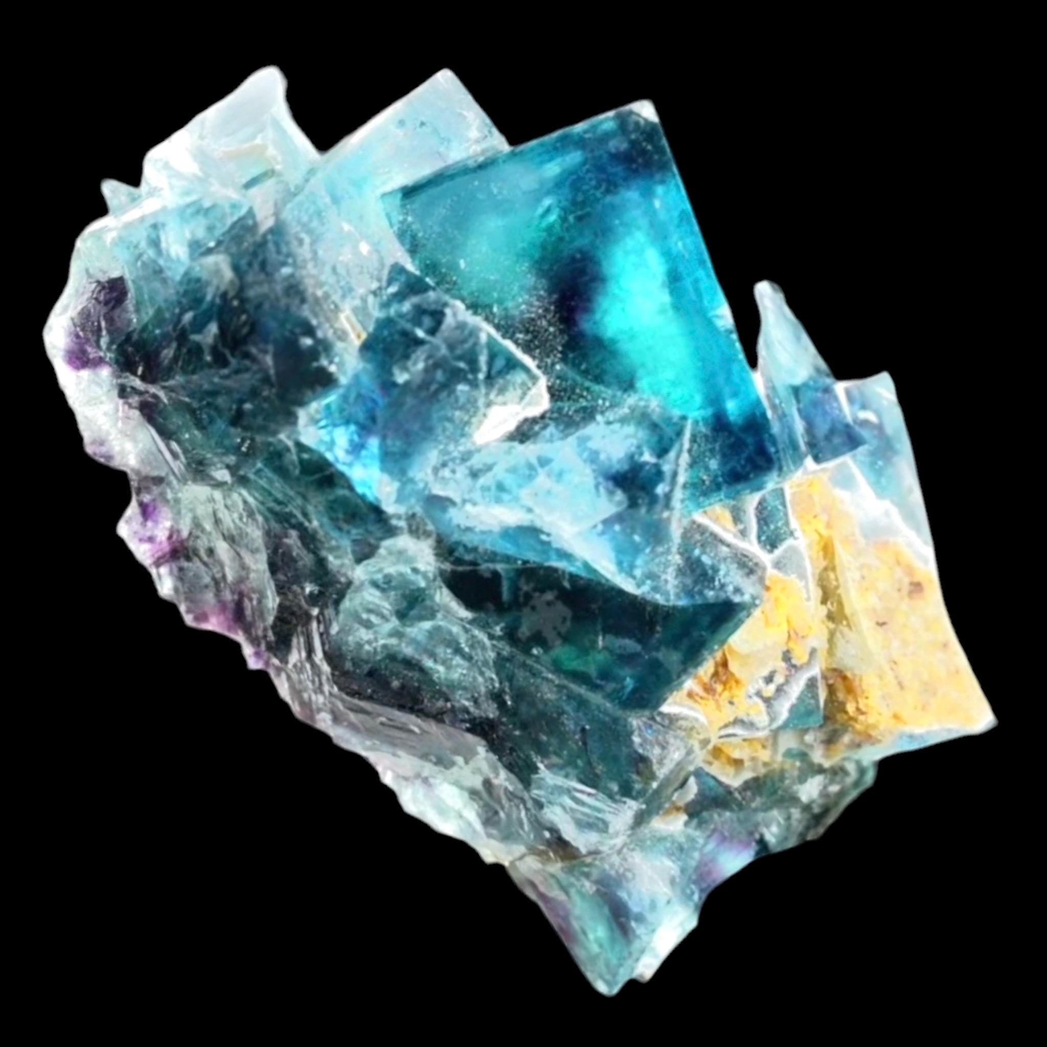 Fluorite Crystal Specimen, Butterfly Pocket, Blue Purple Phantom Cubes, Okorusu Mine, Namibia