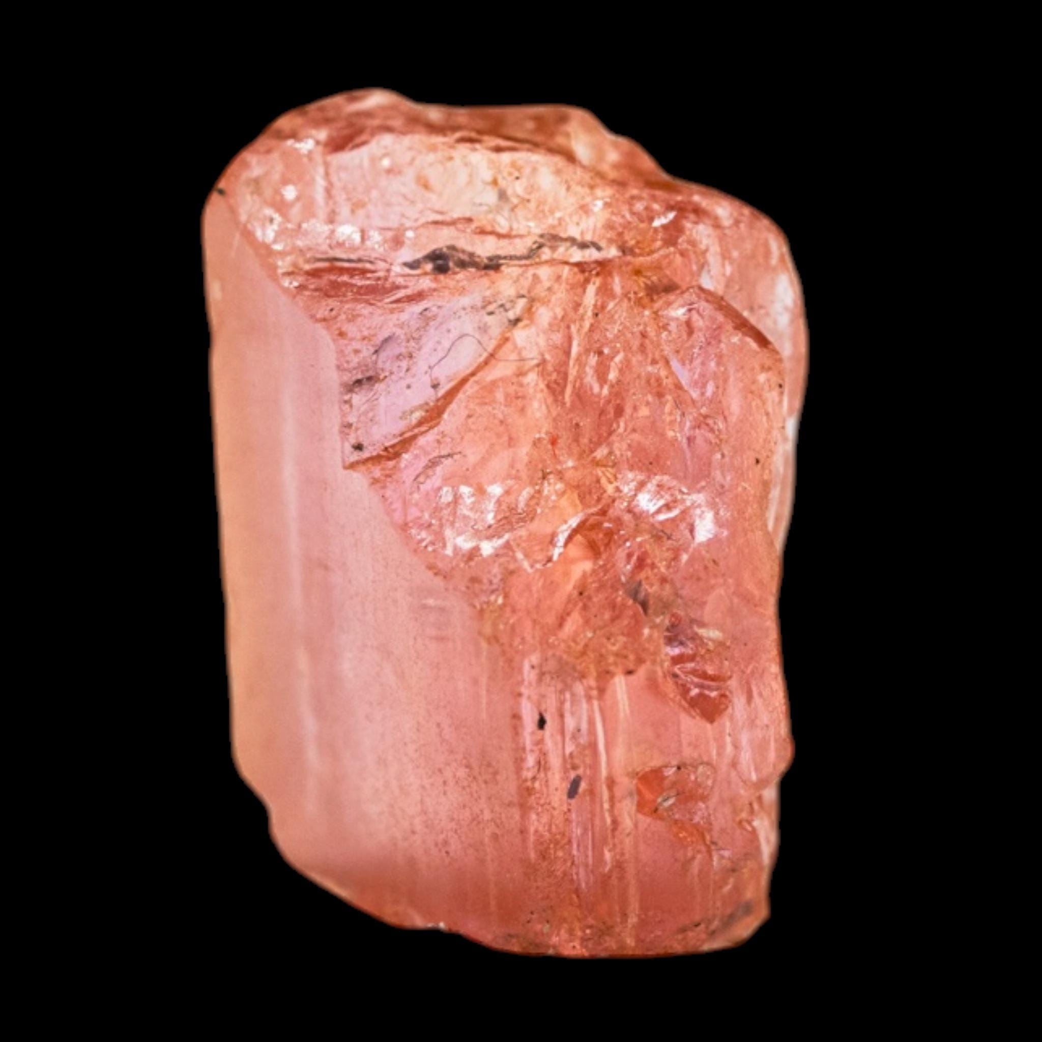 Pink peach imperial topaz crystal, raw pink topaz specimen, ouro preto brazil, natural mineral specimen - Image 3
