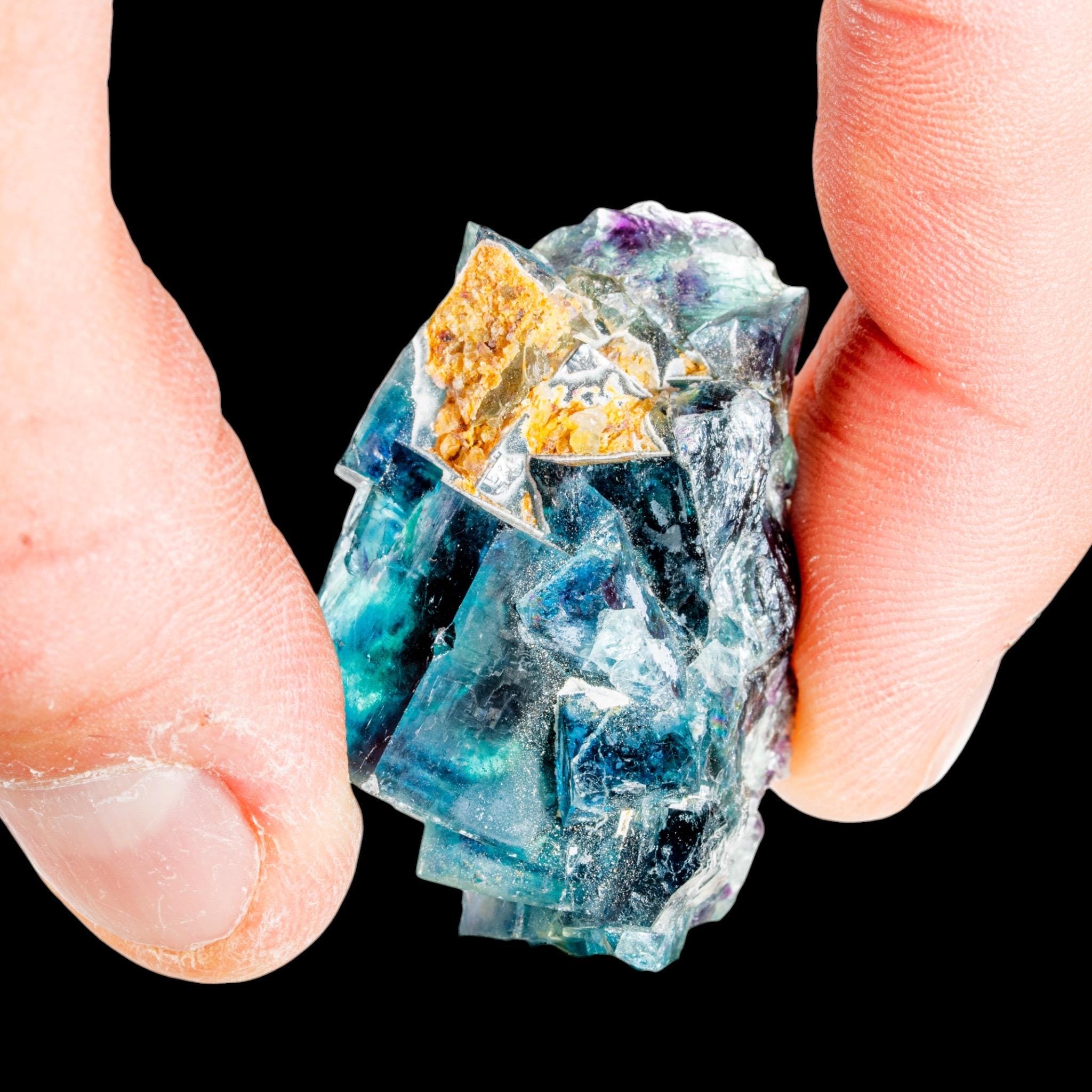 Fluorite Crystal Specimen, Butterfly Pocket, Blue Purple Phantom Cubes, Okorusu Mine, Namibia - Image 5