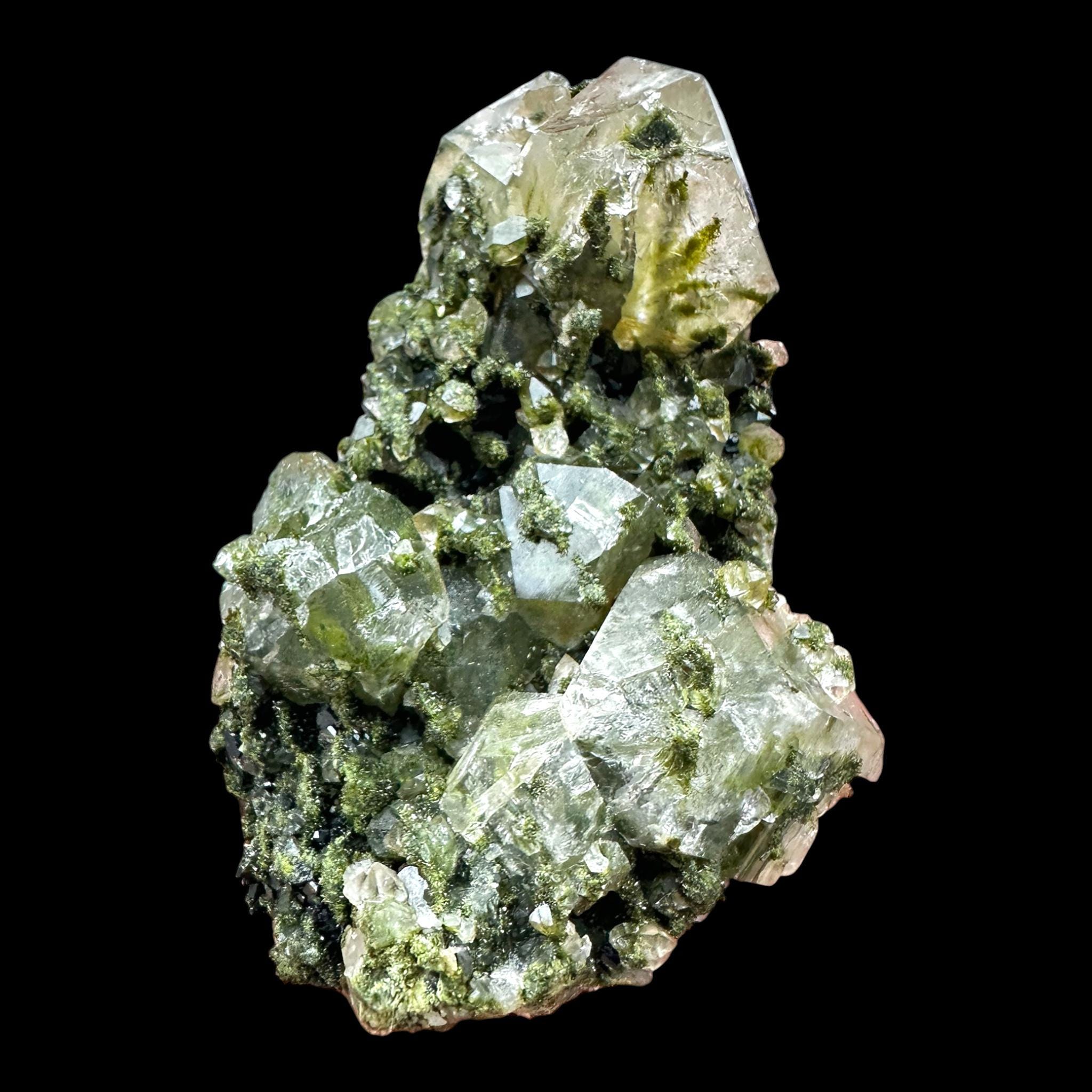 Epidote with quartz, hakkari turkey, green epidote crystal, quartz mineral specimen, epidote in quartz, turkish epidote - Image 3