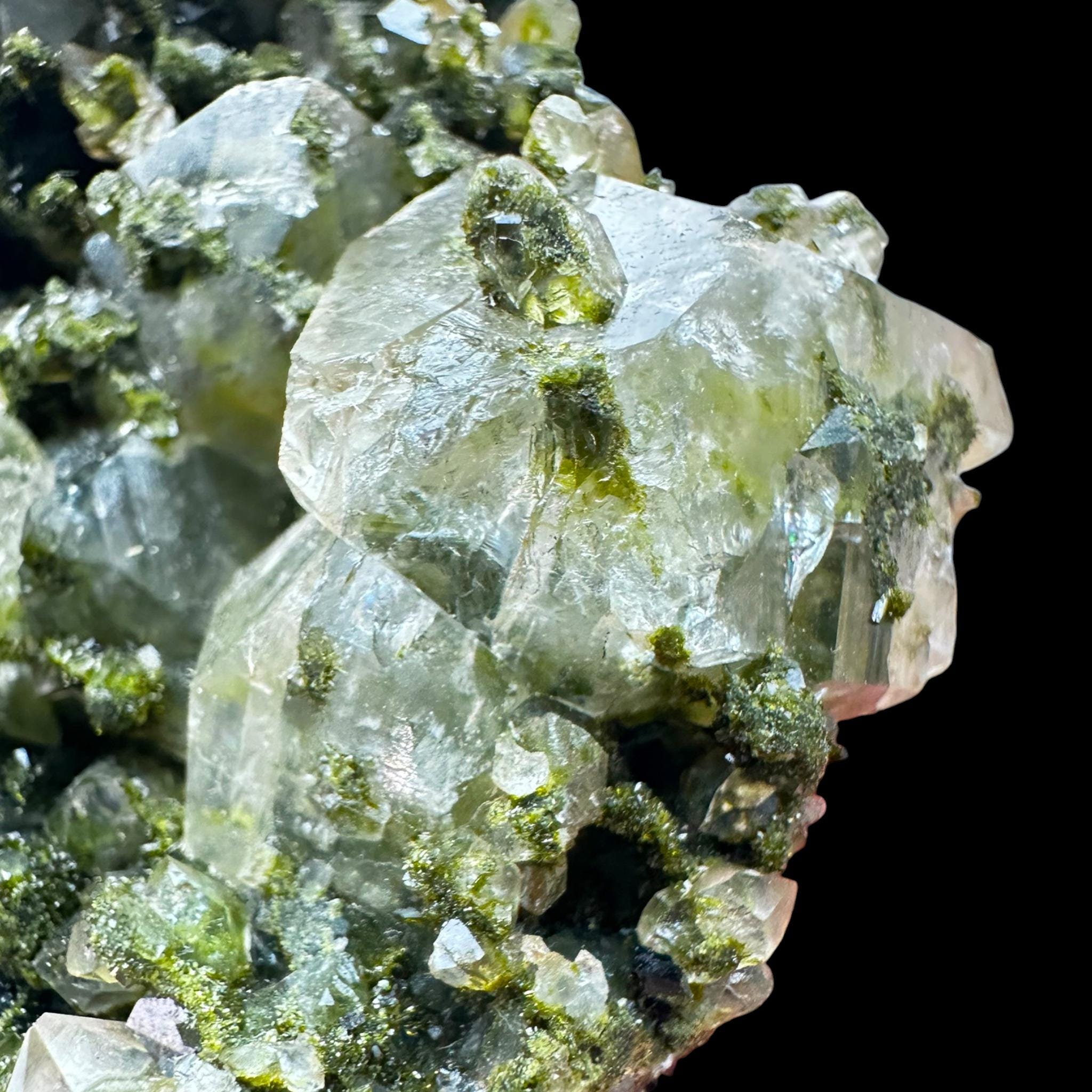 Epidote with quartz, hakkari turkey, green epidote crystal, quartz mineral specimen, epidote in quartz, turkish epidote - Image 7