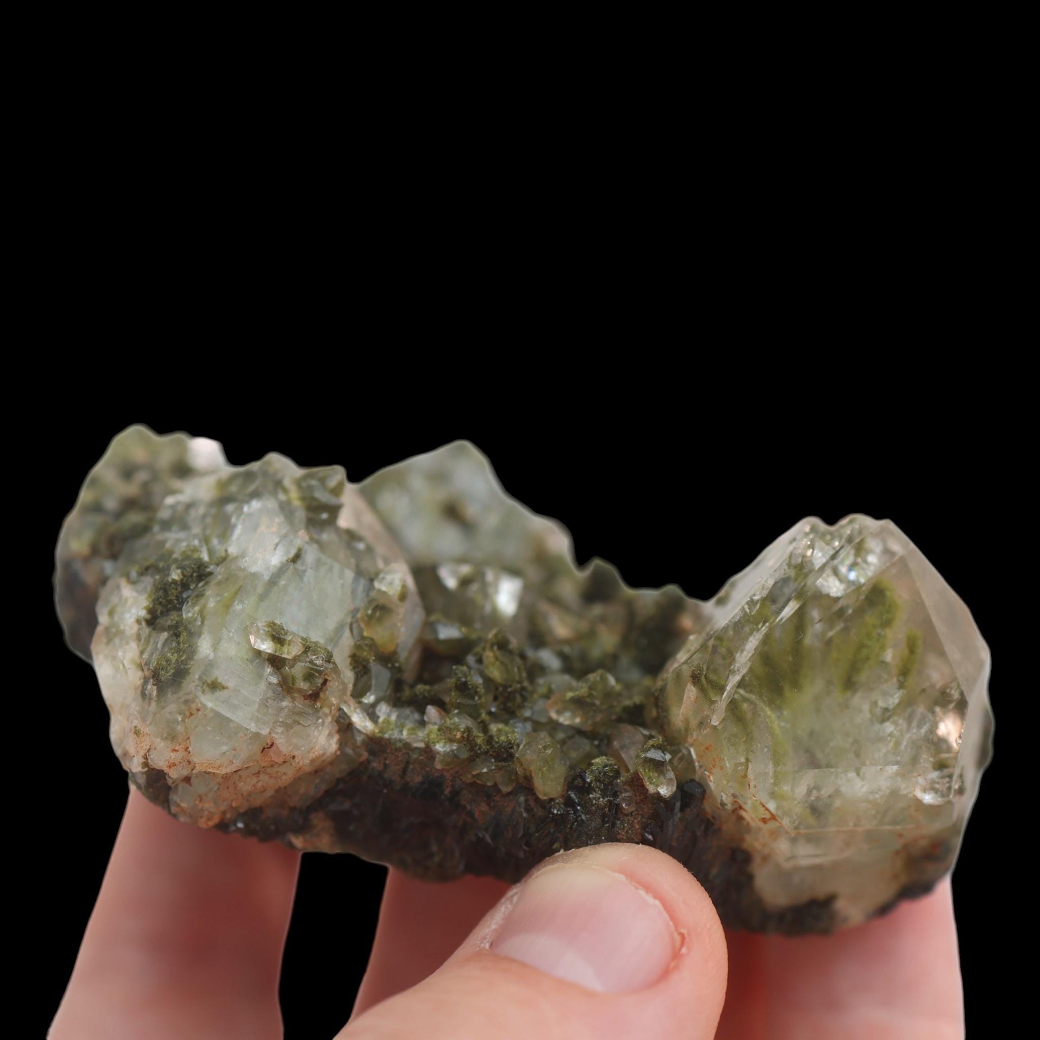 Epidote with quartz, hakkari turkey, green epidote crystal, quartz mineral specimen, epidote in quartz, turkish epidote - Image 10