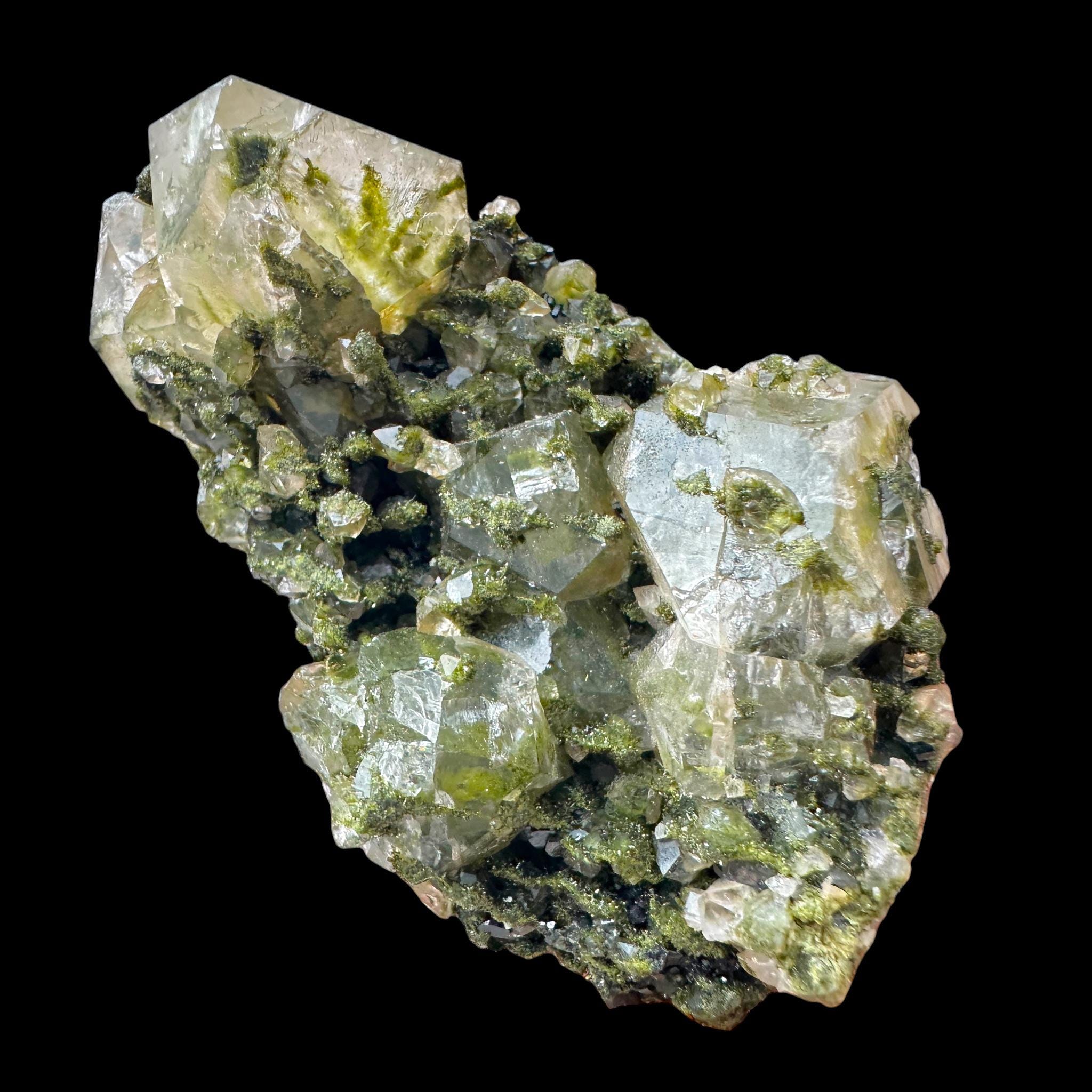 Epidote with quartz, hakkari turkey, green epidote crystal, quartz mineral specimen, epidote in quartz, turkish epidote - Image 13
