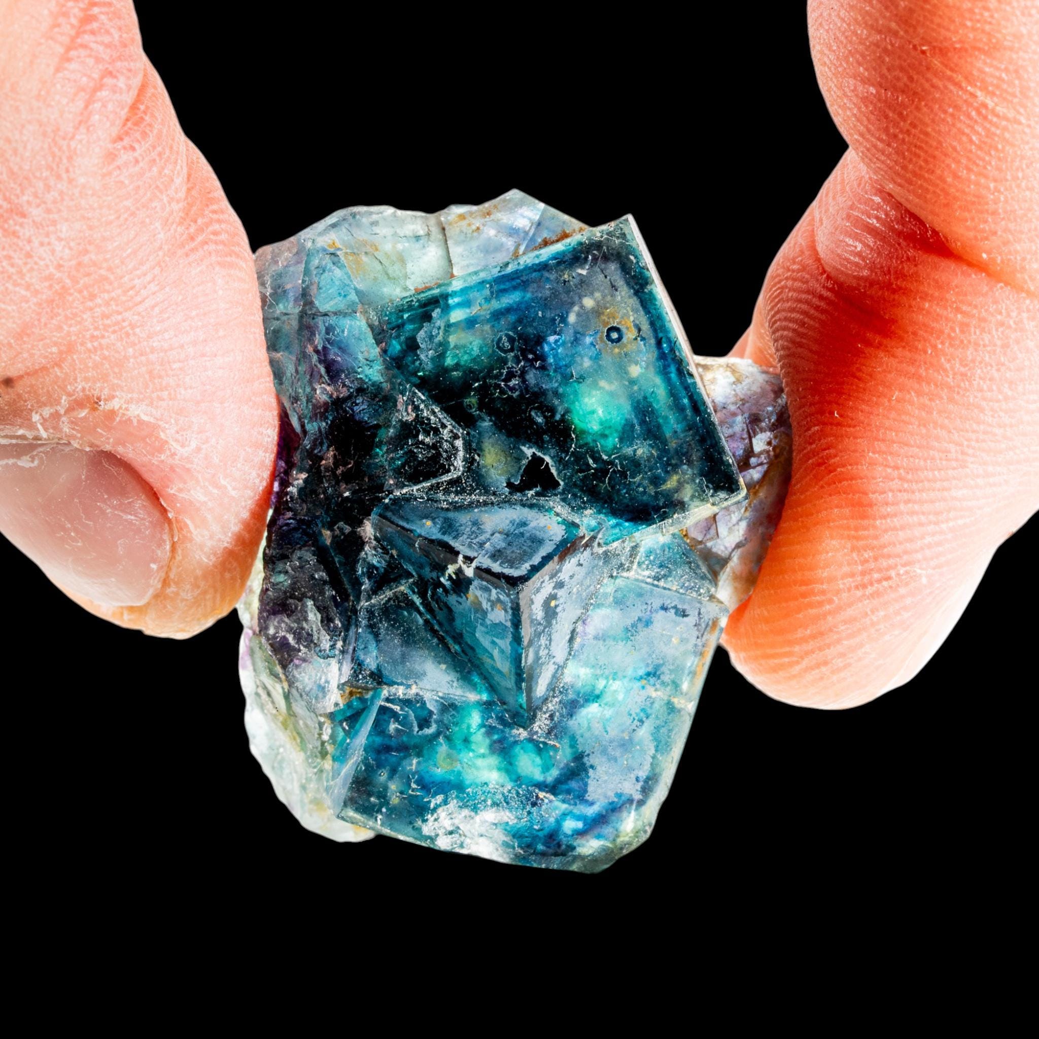 Fluorite crystal cluster, blue fluorite with purple zoning, butterfly pocket, okorusu mine, namibia - Image 2