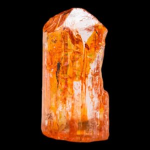 Imperial topaz crystal, golden orange, terminated, natural mineral specimen, ouro preto, minas gerais, brazil