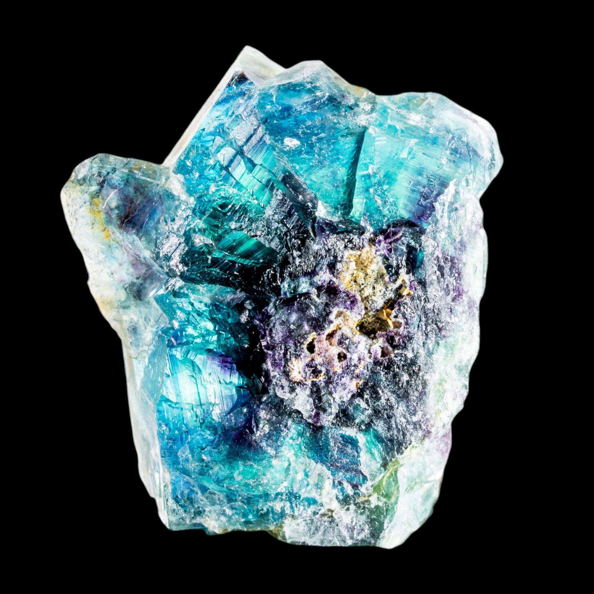 Fluorite crystal cluster, blue fluorite with purple zoning, butterfly pocket, okorusu mine, namibia - Image 4