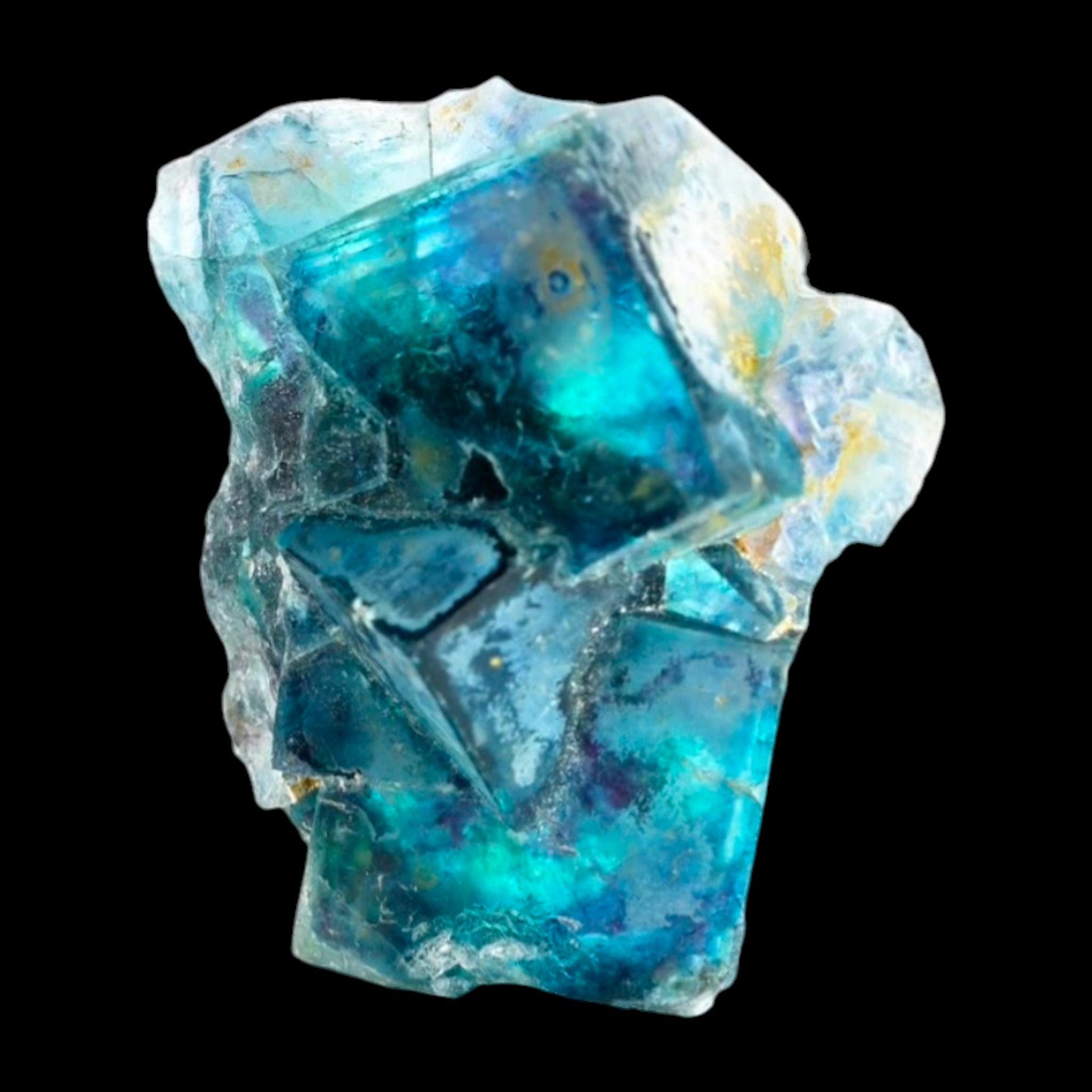 Fluorite crystal cluster, blue fluorite with purple zoning, butterfly pocket, okorusu mine, namibia - Image 7