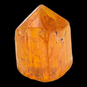 Imperial topaz crystal, golden orange, terminated, natural mineral specimen, ouro preto, minas gerais, brazil
