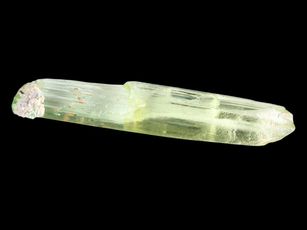 Hiddenite crystal, north carolina hiddenite, green spodumene crystal, terminated crystal, rare mineral specimen, natural collector mineral
