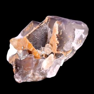 Fluorite crystal cluster with quartz, raw crystal display piece, natural fluorite specimen, collector mineral, crystal cluster