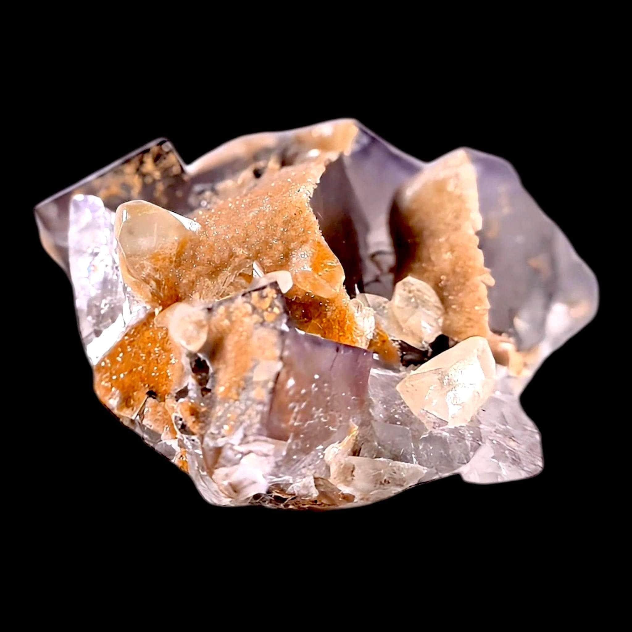 Fluorite crystal cluster with quartz, raw crystal display piece, natural fluorite specimen, collector mineral, crystal cluster - Image 2