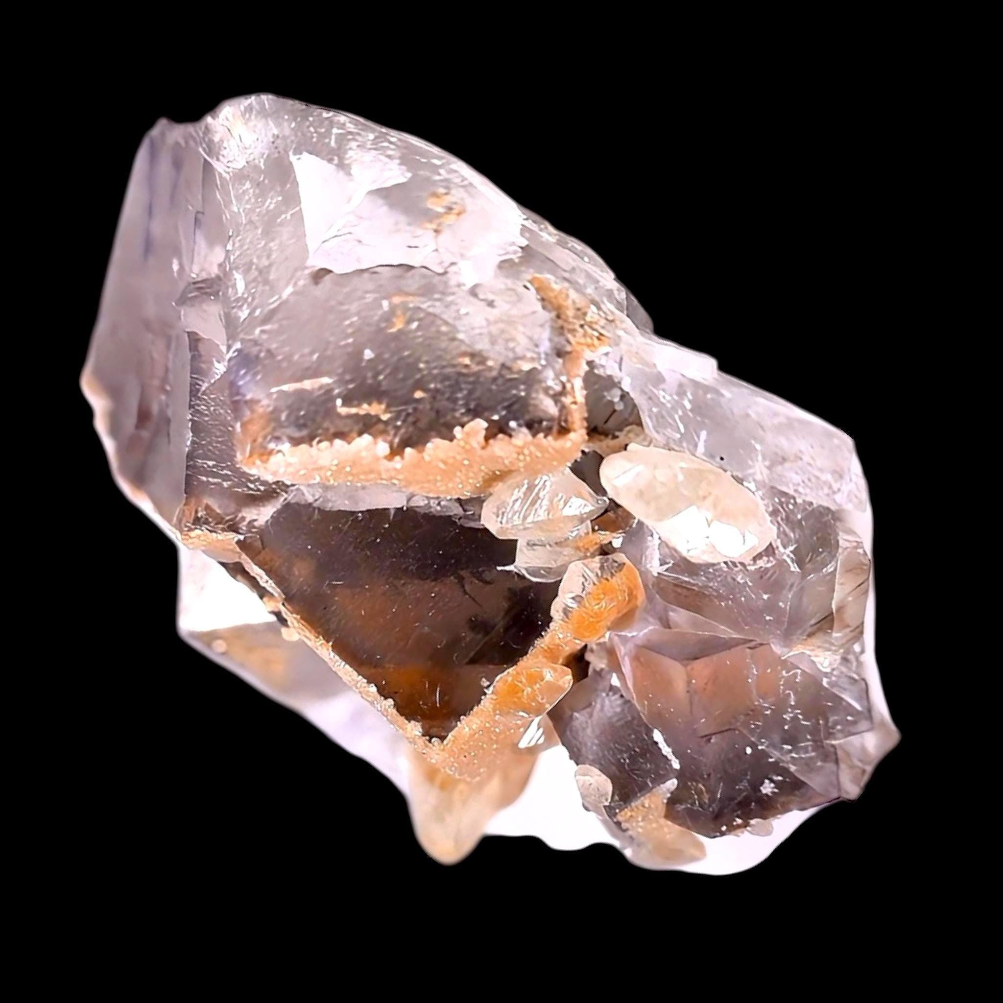 Fluorite crystal cluster with quartz, raw crystal display piece, natural fluorite specimen, collector mineral, crystal cluster - Image 3