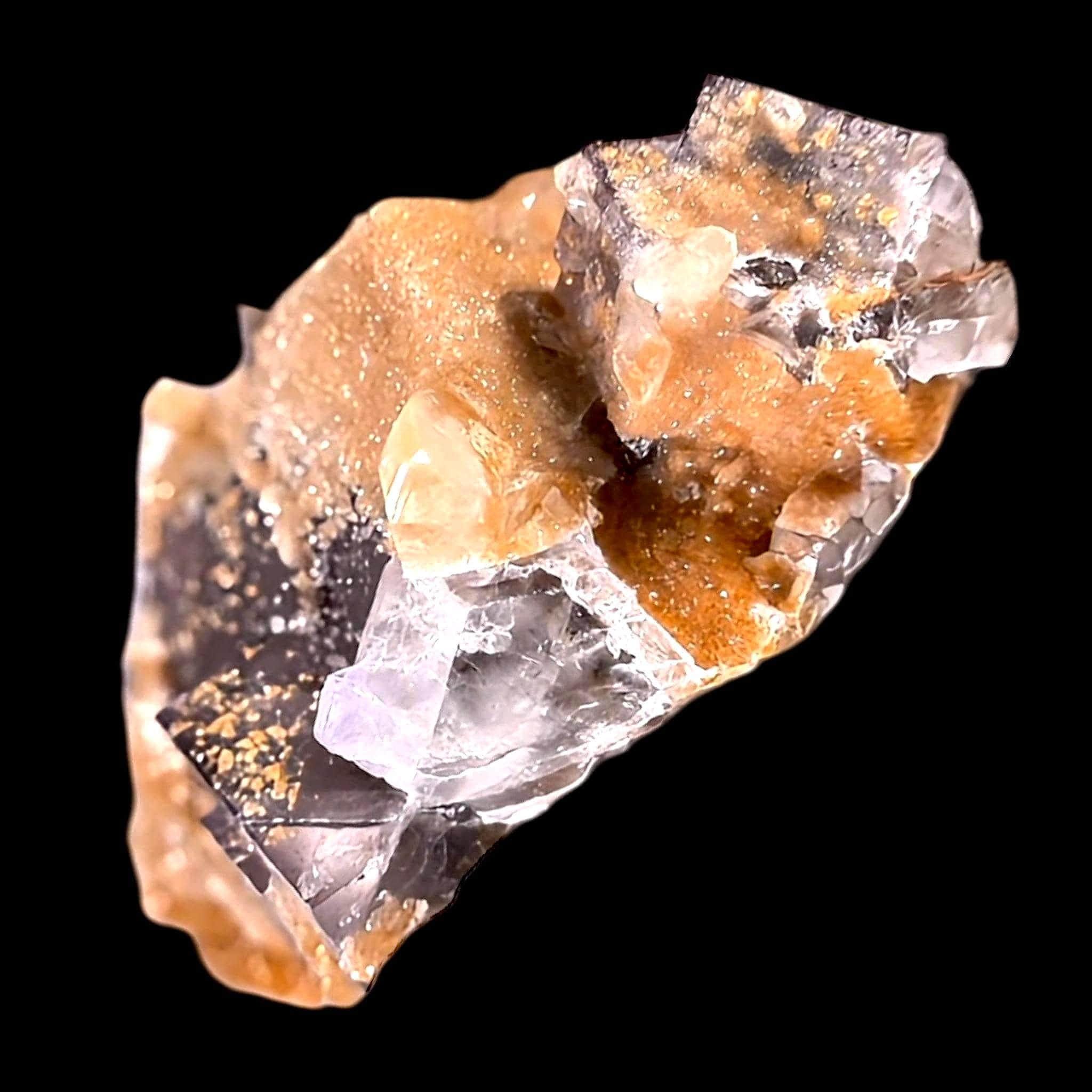 Fluorite crystal cluster with quartz, raw crystal display piece, natural fluorite specimen, collector mineral, crystal cluster - Image 7